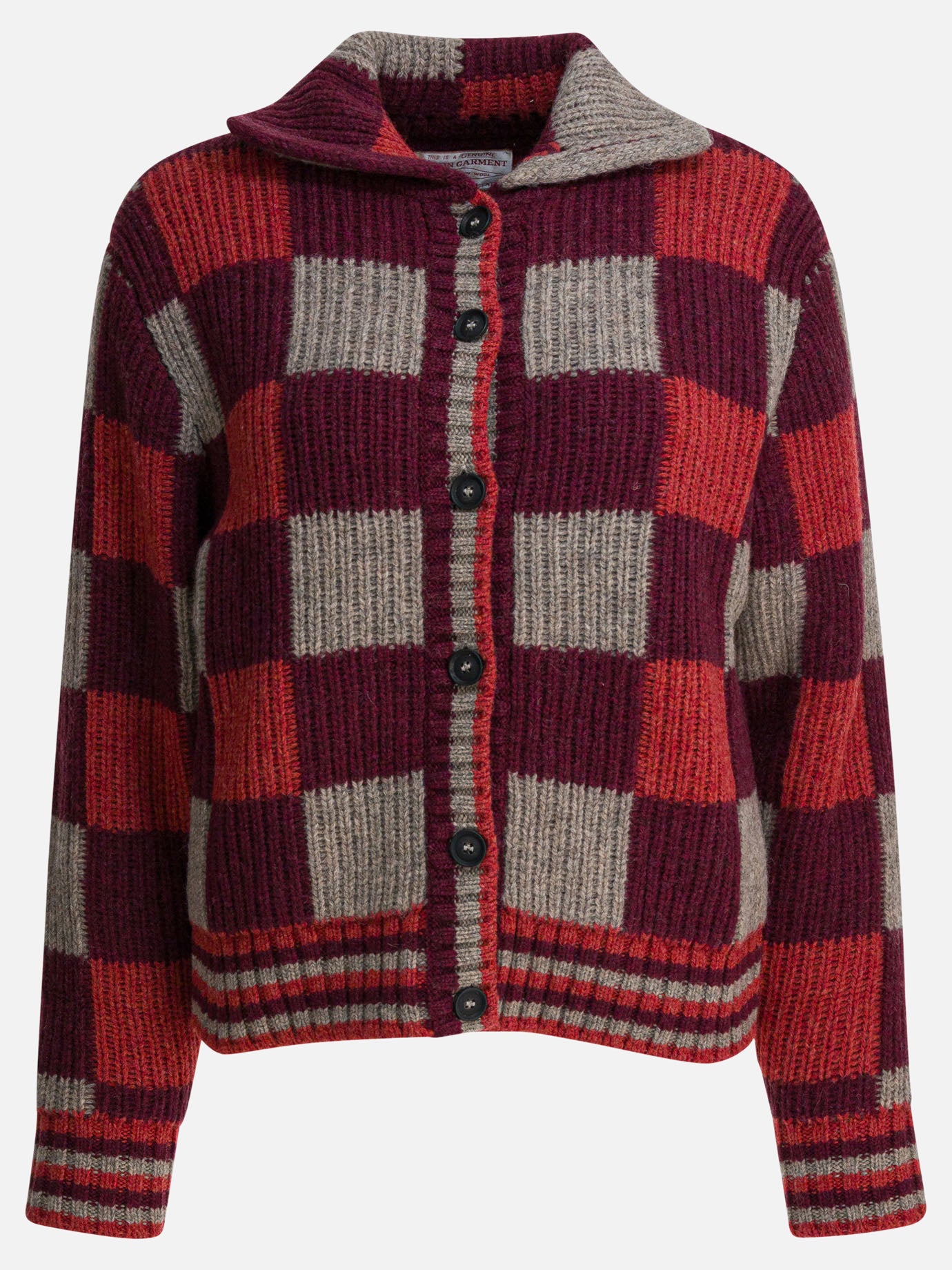 Cardigan Check  Bordeaux - Filson Donna | PDP | VIETTI Online Store | thumbnail