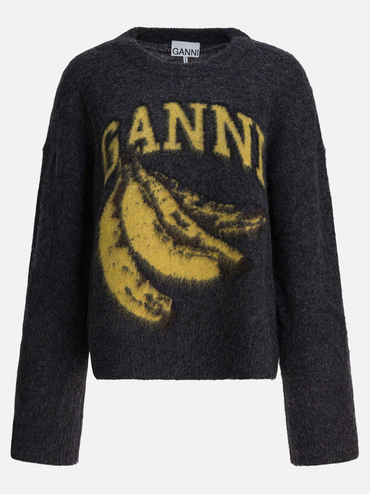 Crewneck sweaters Logo  Black - Ganni Women | PDP | VIETTI Online Store 
