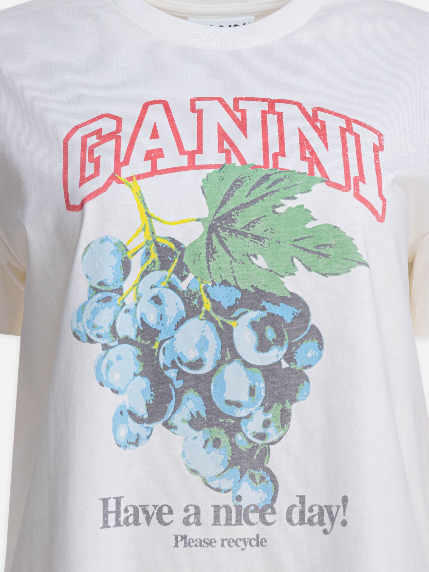 Ganni T-shirt con stampa e logo 19011308_L Beige thumbnail_3