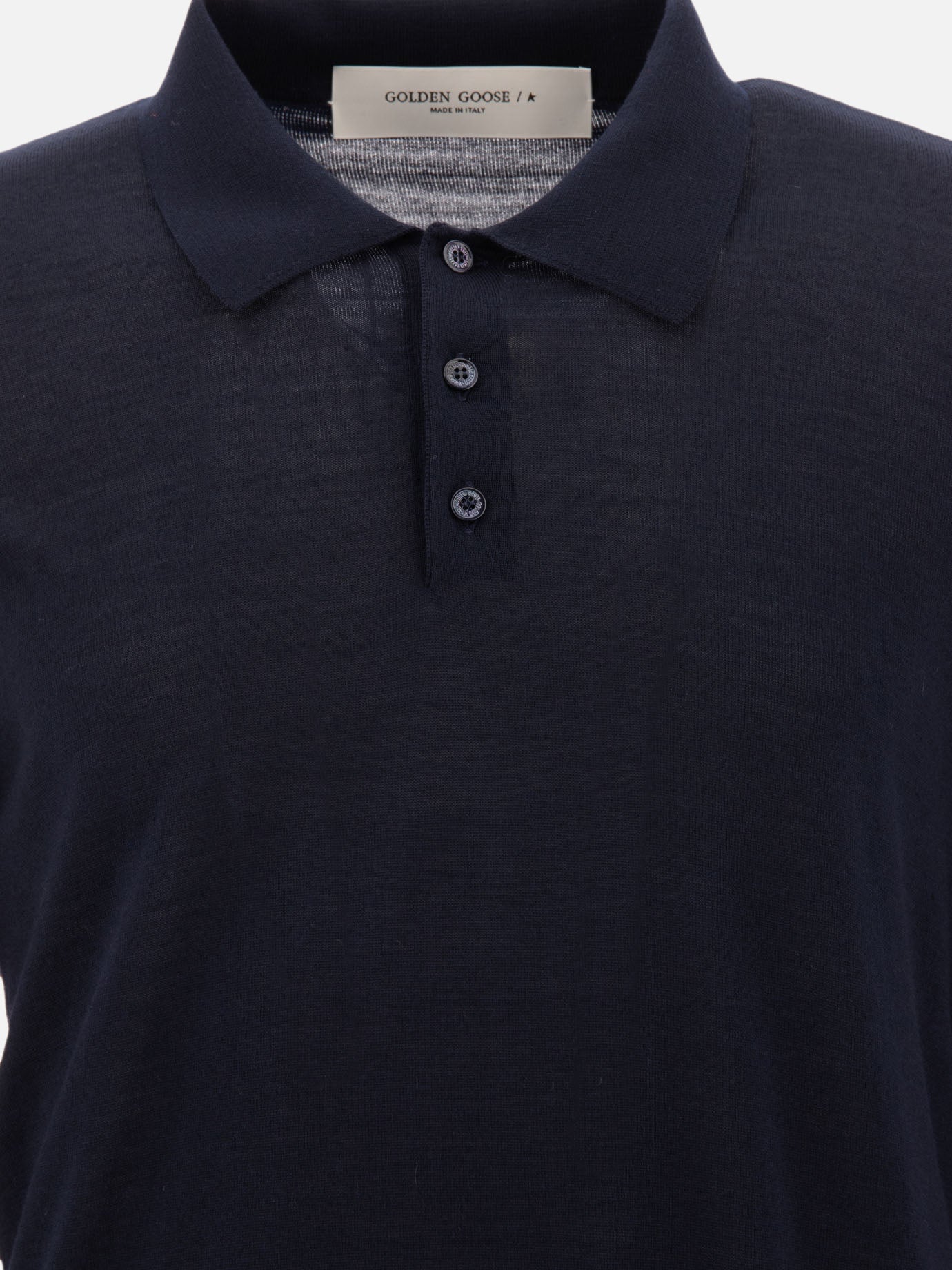 Polo con bottoni Solid colour  Blu - Golden Goose Uomo | PDP | VIETTI Online Store | thumbnail_3