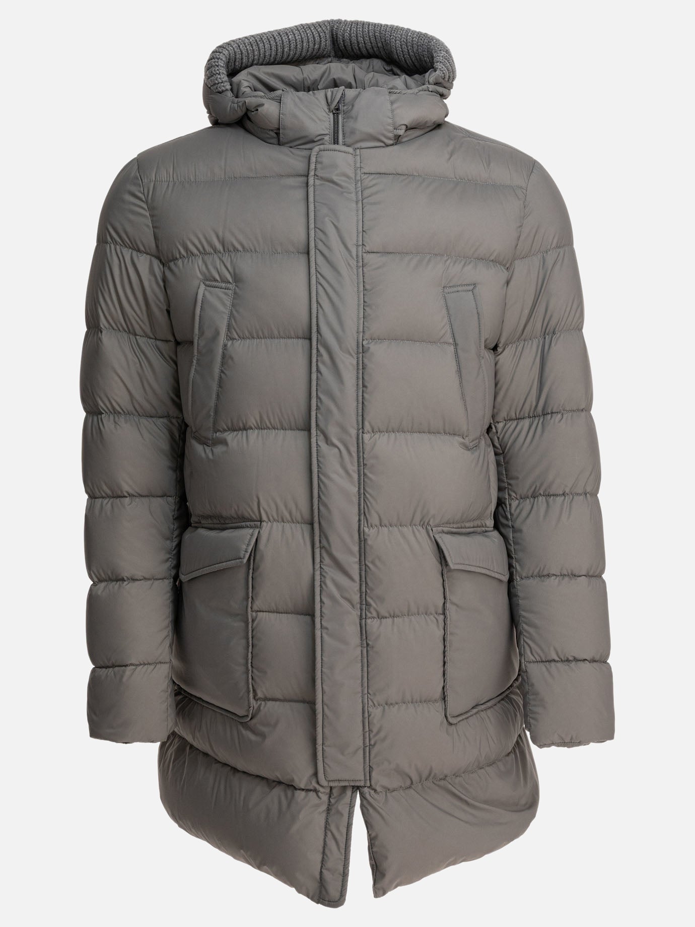 Down coats Solid colour  Grey - Herno Men | PDP | VIETTI Online Store | Zoom-Modal
