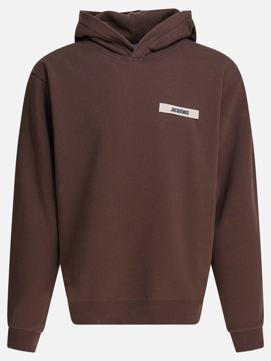 Jacquemus Felpa con cappuccio "Gros Grain" 10985634_S Brown 1