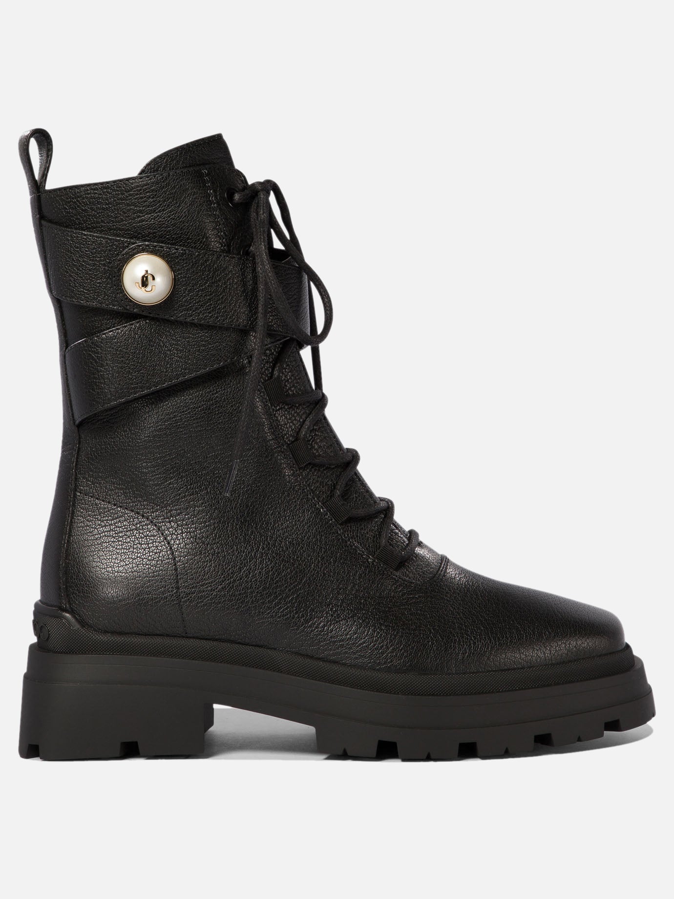 Combat boots 90% goat 10% lamb - 100% rubber  Black - Jimmy Choo Women | PDP | VIETTI Online Store | thumbnail_2