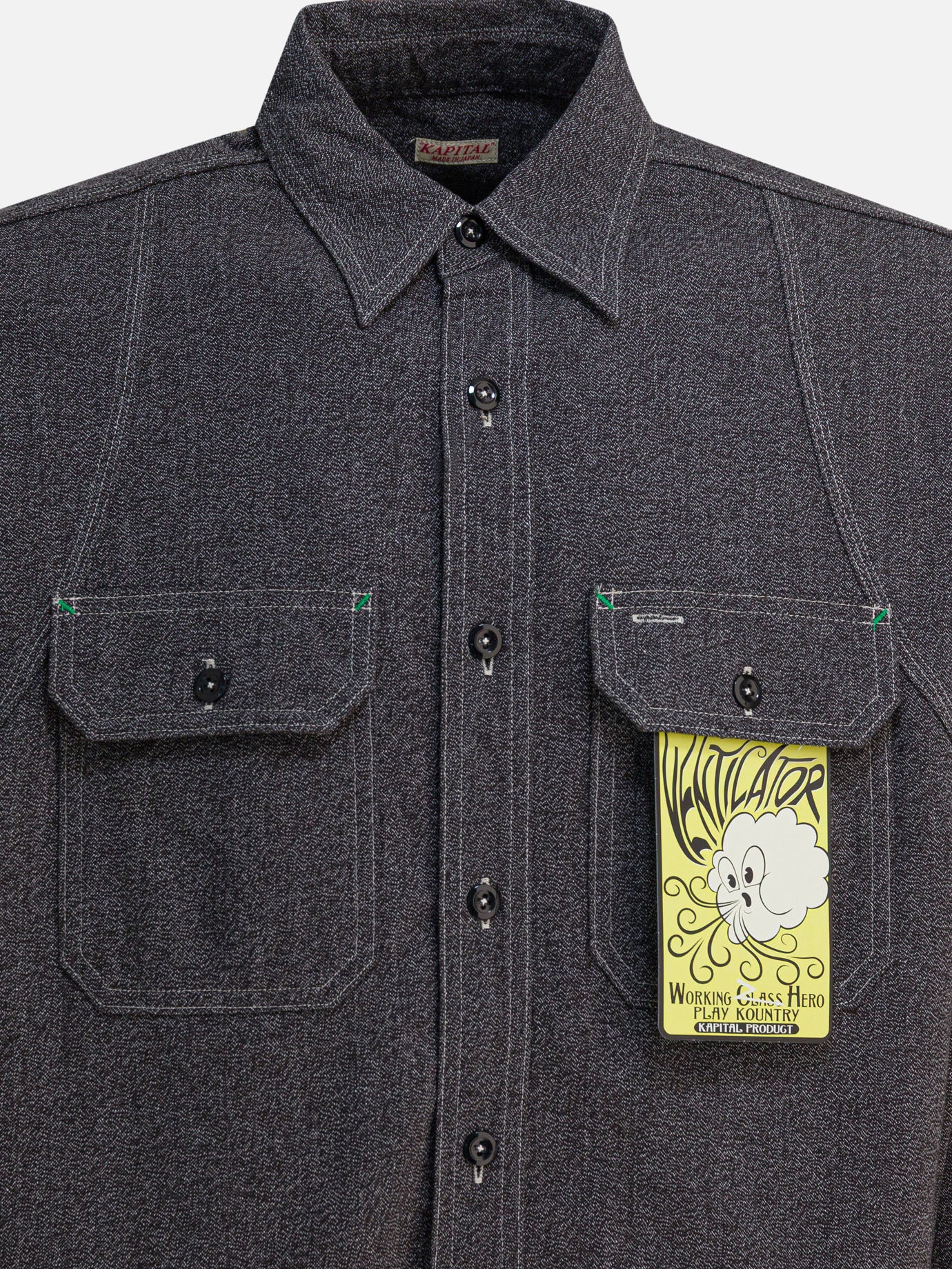 Casual shirts Solid colour  Grey - KAPITAL Men | PDP | VIETTI Online Store | thumbnail_3