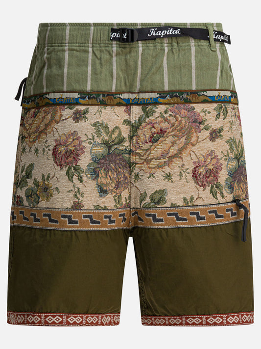 Drawstring shorts Patchwork  Green - KAPITAL Men | PDP | VIETTI Online Store 
