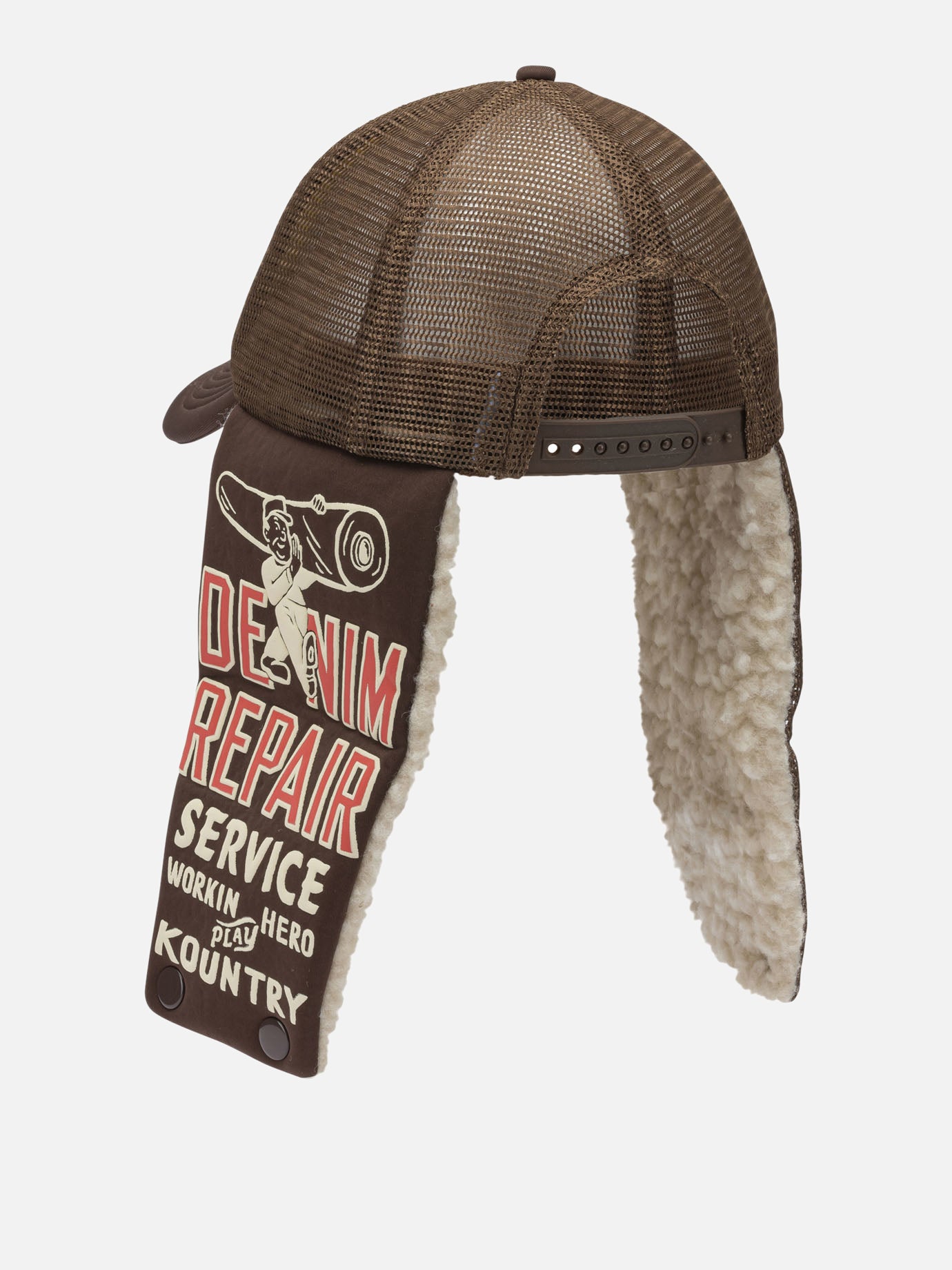 Trucker caps 100% polyester  Brown - KAPITAL Men | PDP | VIETTI Online Store | thumbnail_3