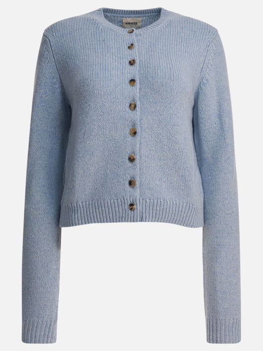 Cardigans Solid colour  Light blue - Khaite Women | PLP | VIETTI Online Store 
