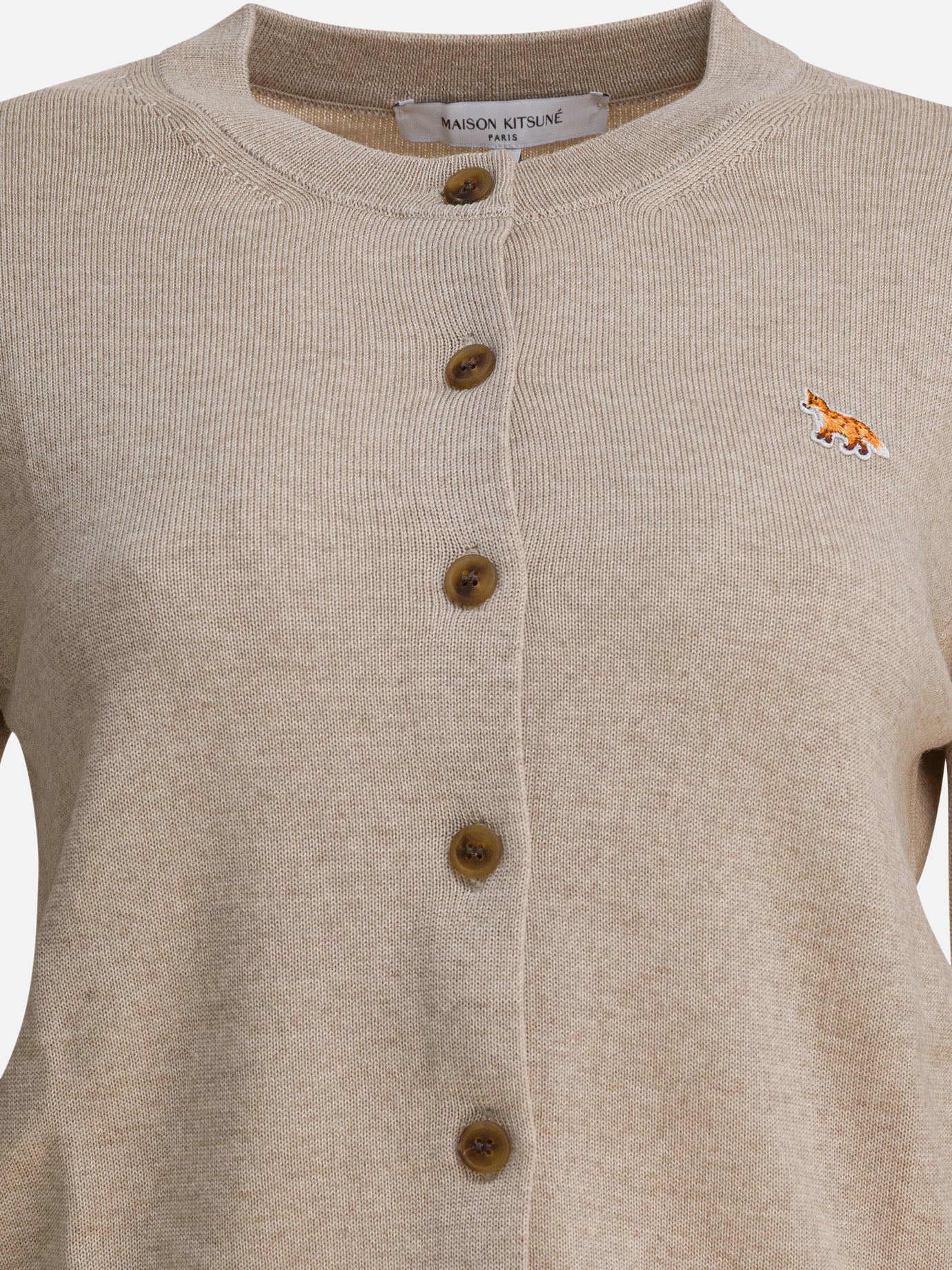 Cardigan Logo  Beige - Maison Kitsuné Donna | PDP | VIETTI Online Store | thumbnail_3
