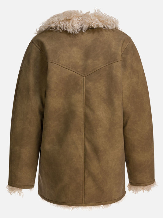 Giacche shearling Solid colour  Marrone - Marant Étoile Donna | VIETTI Online Store | 2
