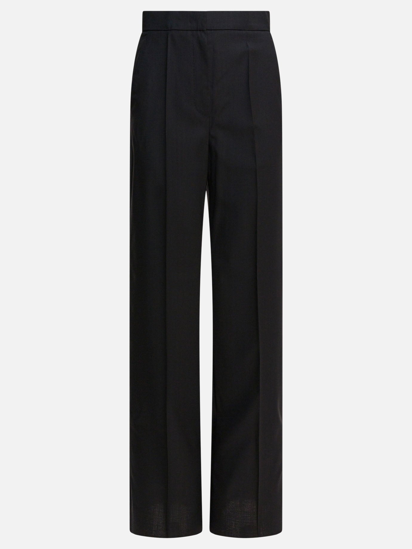 Max Mara Light wool straight trousers Black