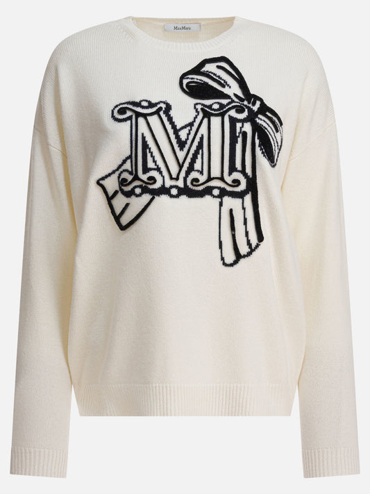 Max Mara Maglione in lana e cashmere 13438410_S White 1