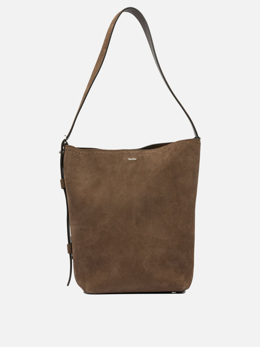 Max Mara Borsa a spalla "Archetipo" scamosciata 16568040_UNI Brown 1
