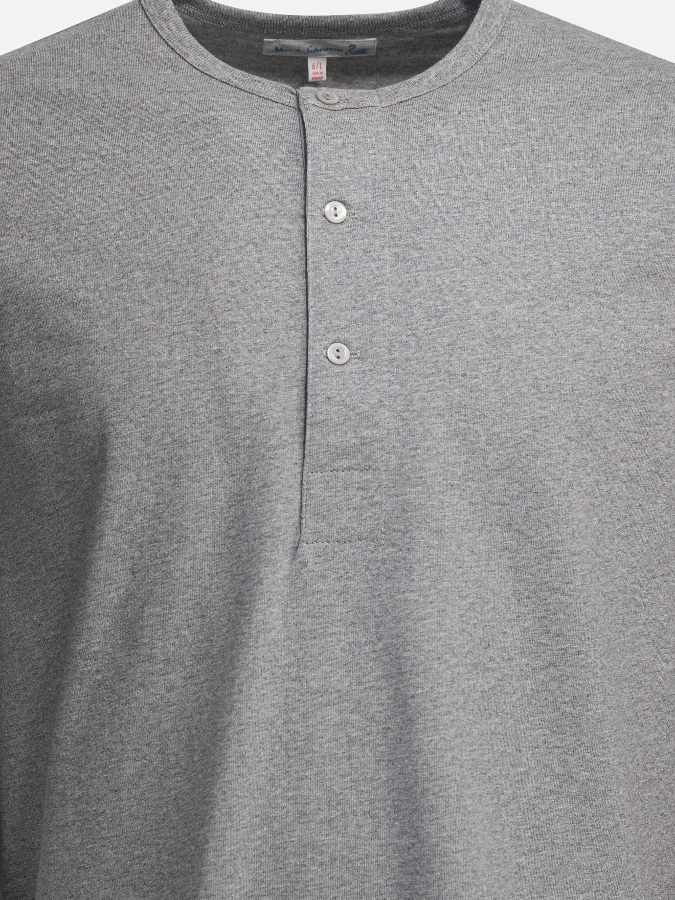 T-shirt serafino Solid colour  Grigio - Merz b. Schwanen Uomo | PDP | VIETTI Online Store | Zoom-Modal_3
