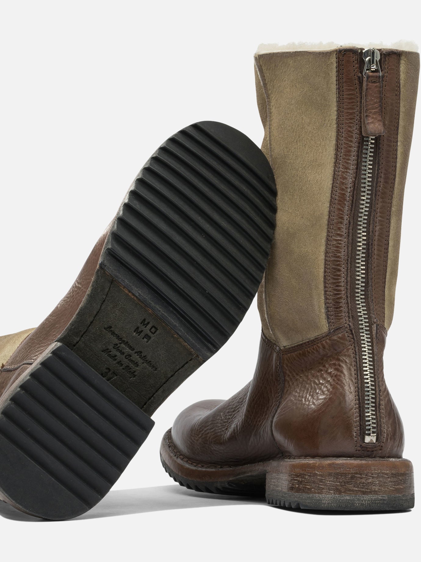 Zipped boots 100% leather - 100% rubber  Brown - Moma Women | PDP | VIETTI Online Store | Zoom-Modal_5
