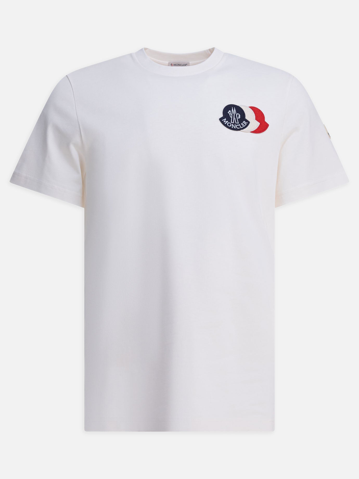 T-shirt girocollo Logo  Bianco - Moncler Uomo | PDP | VIETTI Online Store | Zoom-Modal
