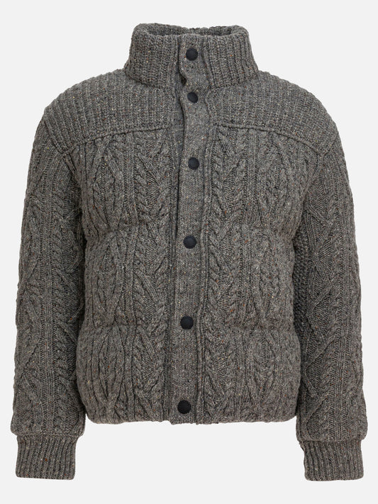 Down jackets Tweed  Grey - Moncler Grenoble Men | PLP | VIETTI Online Store 

