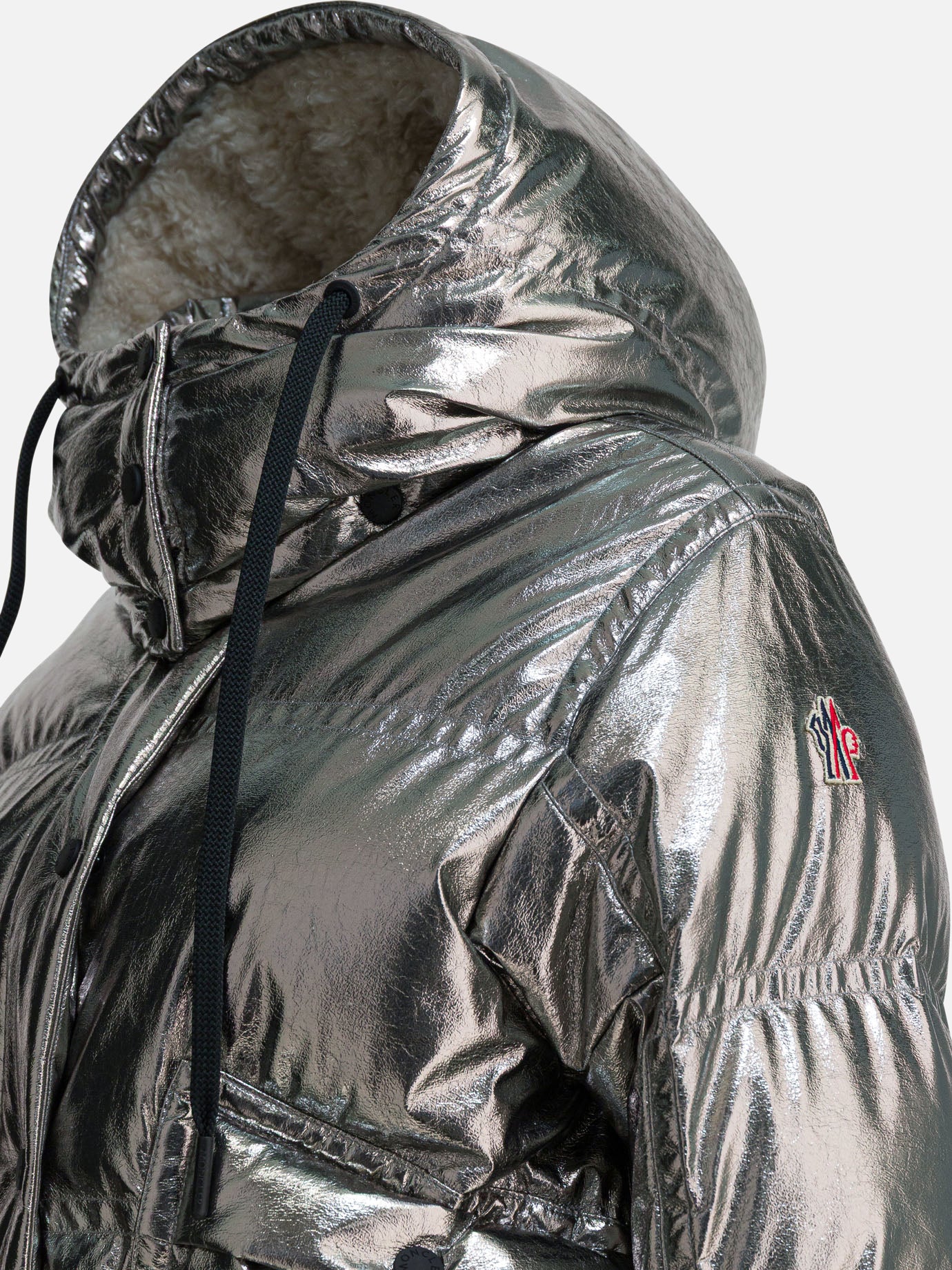 Down jackets Solid colour  Silver - Moncler Grenoble Women | PDP | VIETTI Online Store | thumbnail_4