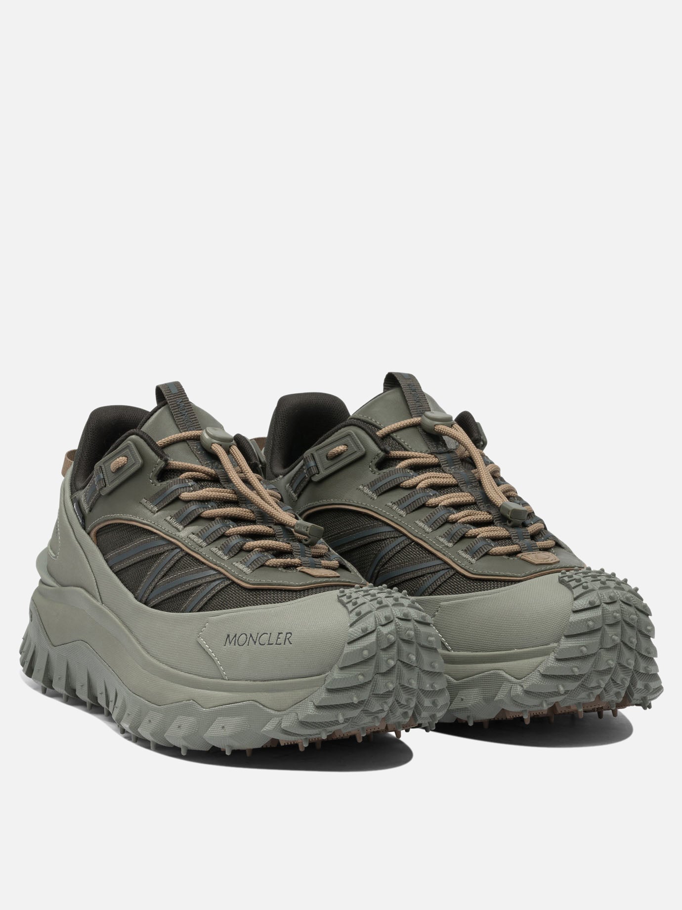 Sneaker basse 60% nylon 40% leather - 100% rubber  Verde - Moncler Uomo | PDP | VIETTI Online Store | thumbnail_2