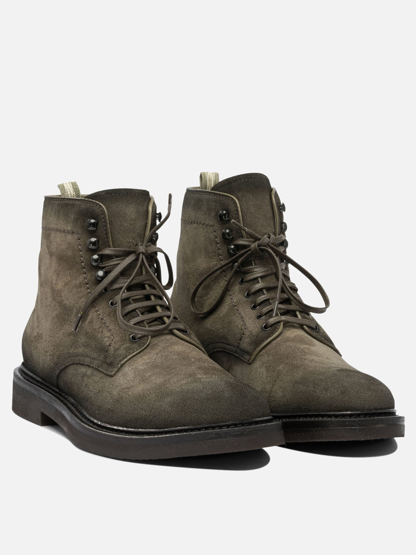 Stivaletti stringati 100% suede - 100% rubber  Verde - Officine Creative Uomo | PDP | VIETTI Online Store | thumbnail_5