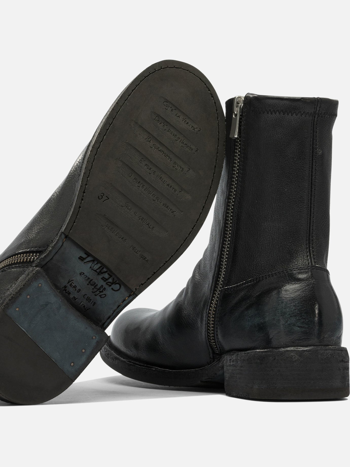 Stivaletti con zip 100% leather - 100% rubber  Nero - Officine Creative Donna | PDP | VIETTI Online Store | thumbnail_5