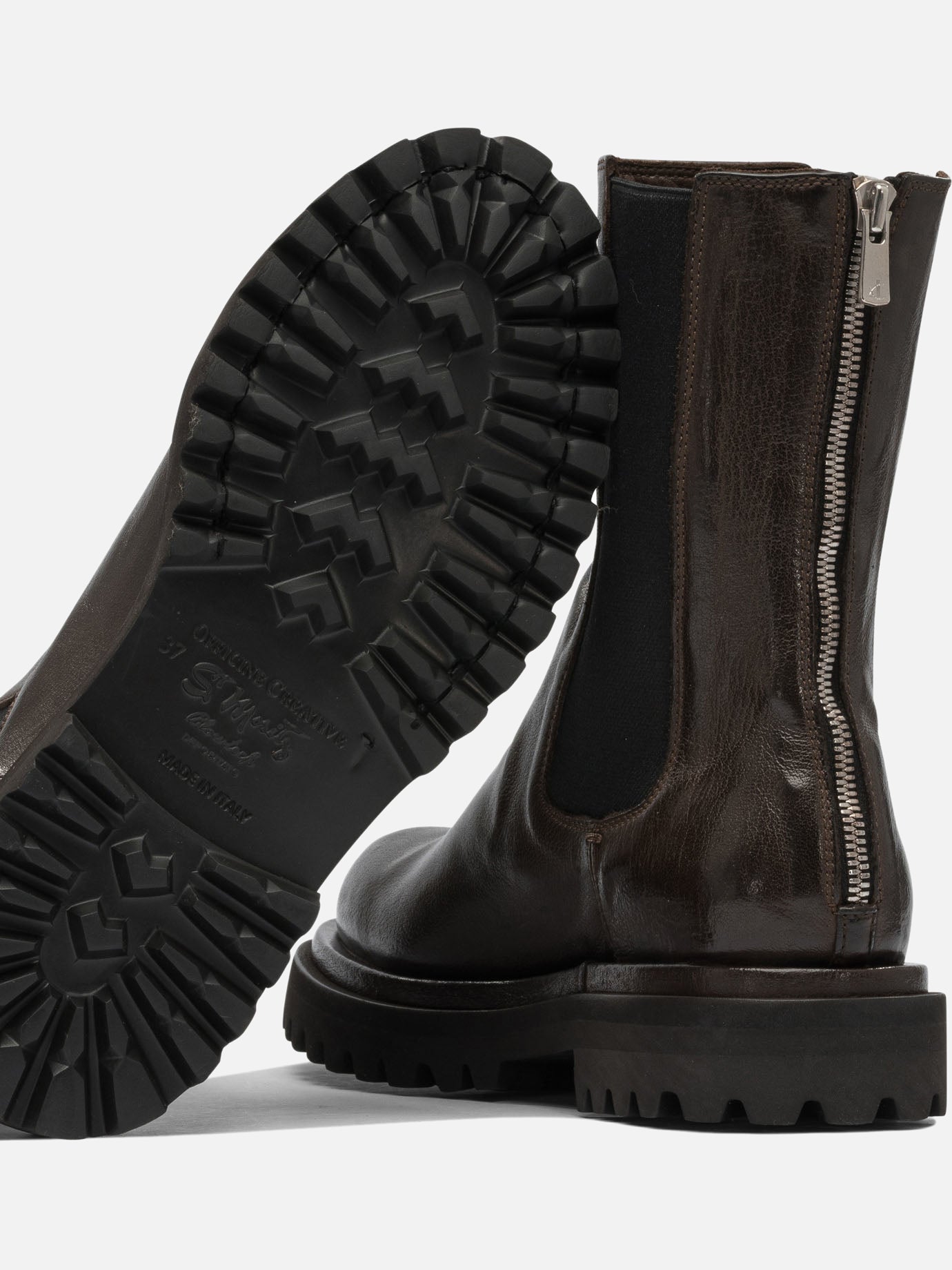 Zipped boots 100% leather - 100% rubber  Brown - Officine Creative Women | PDP | VIETTI Online Store | thumbnail_5