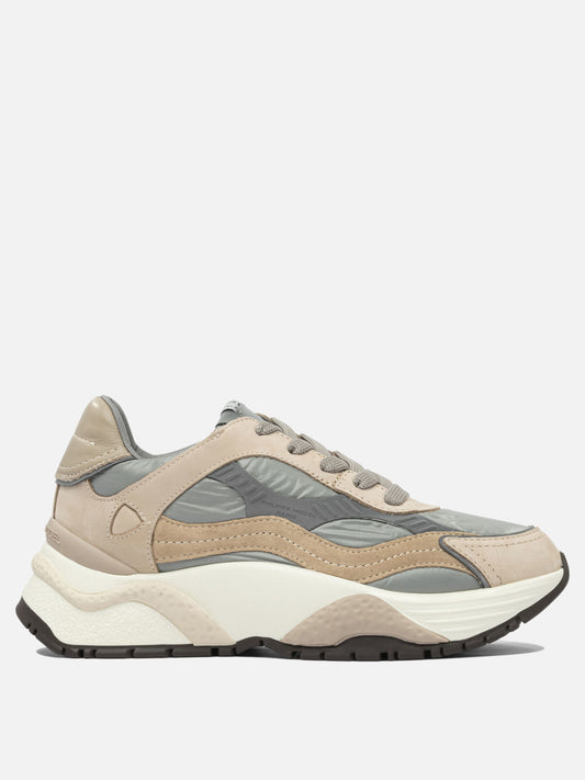Sneaker basse 50% fabric 40% calf leather 10% goat leather - 100% rubber  Beige - Philippe Model Paris Donna | PLP | VIETTI Online Store 
