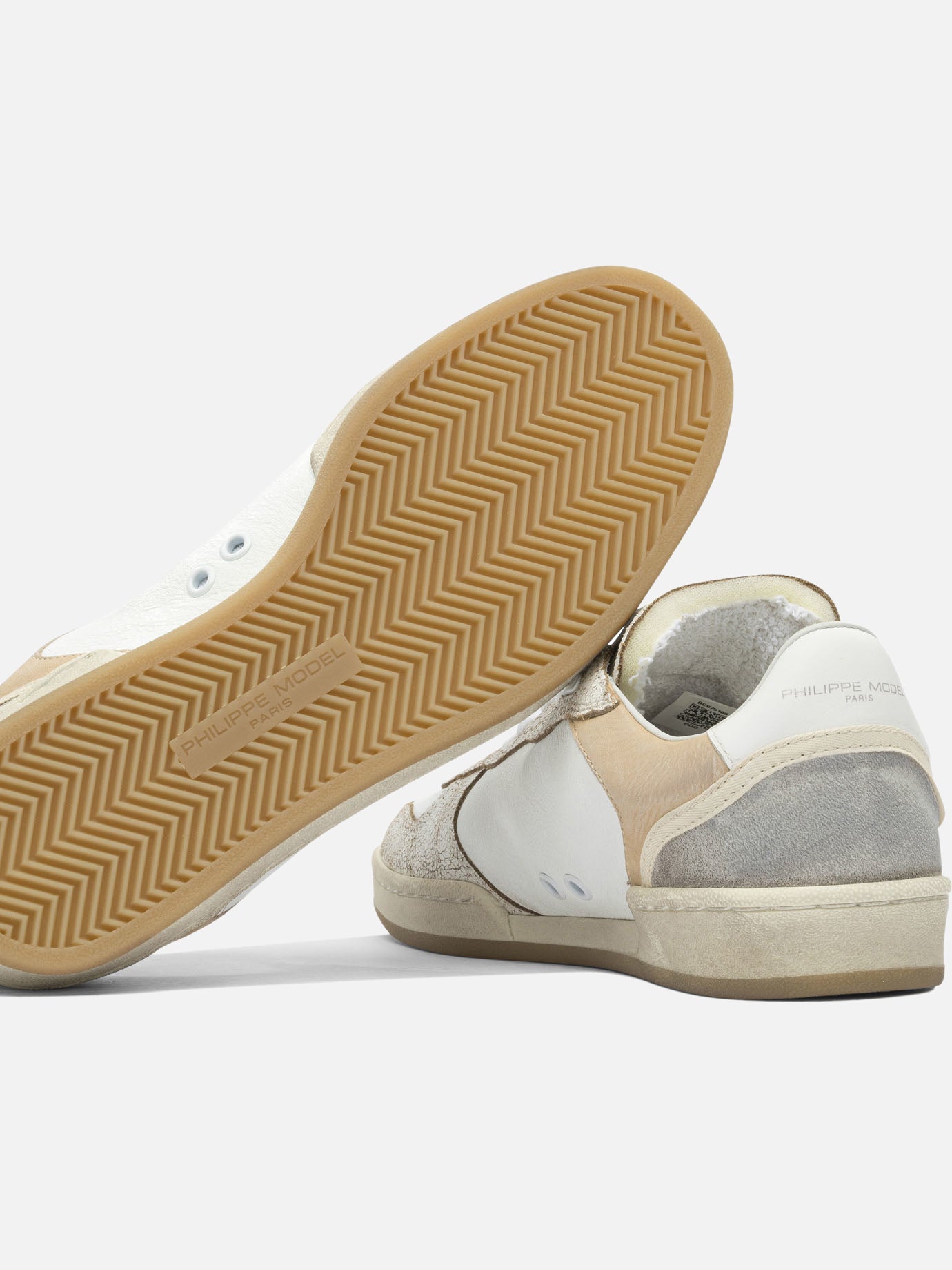 Sneaker basse 100% leather - 100% rubber  Beige - Philippe Model Paris Donna | PDP | VIETTI Online Store | thumbnail_5