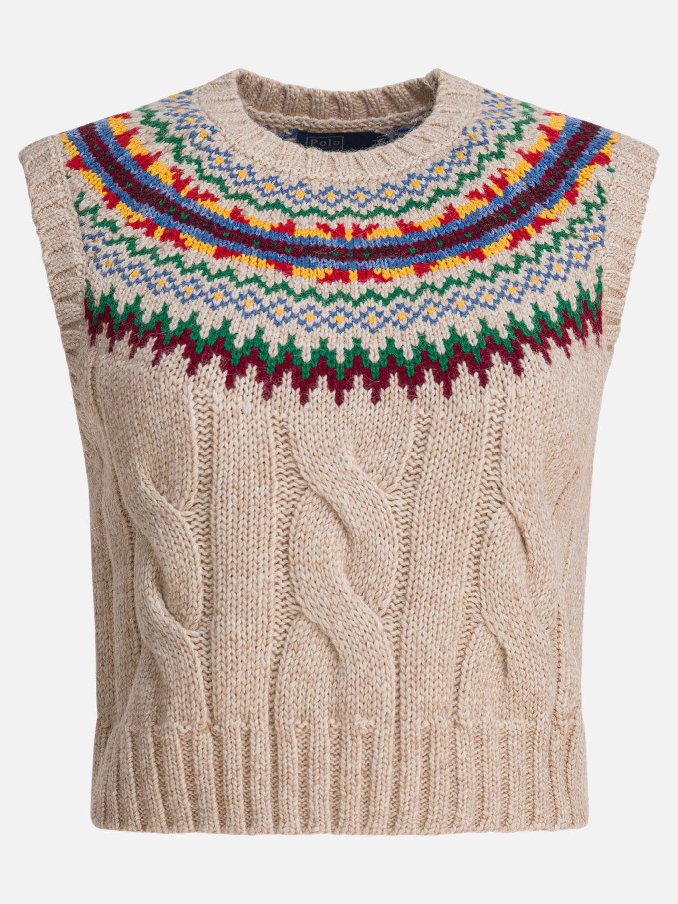 Gilet Textured knit  Beige - Polo Ralph Lauren Donna | PDP | VIETTI Online Store | thumbnail