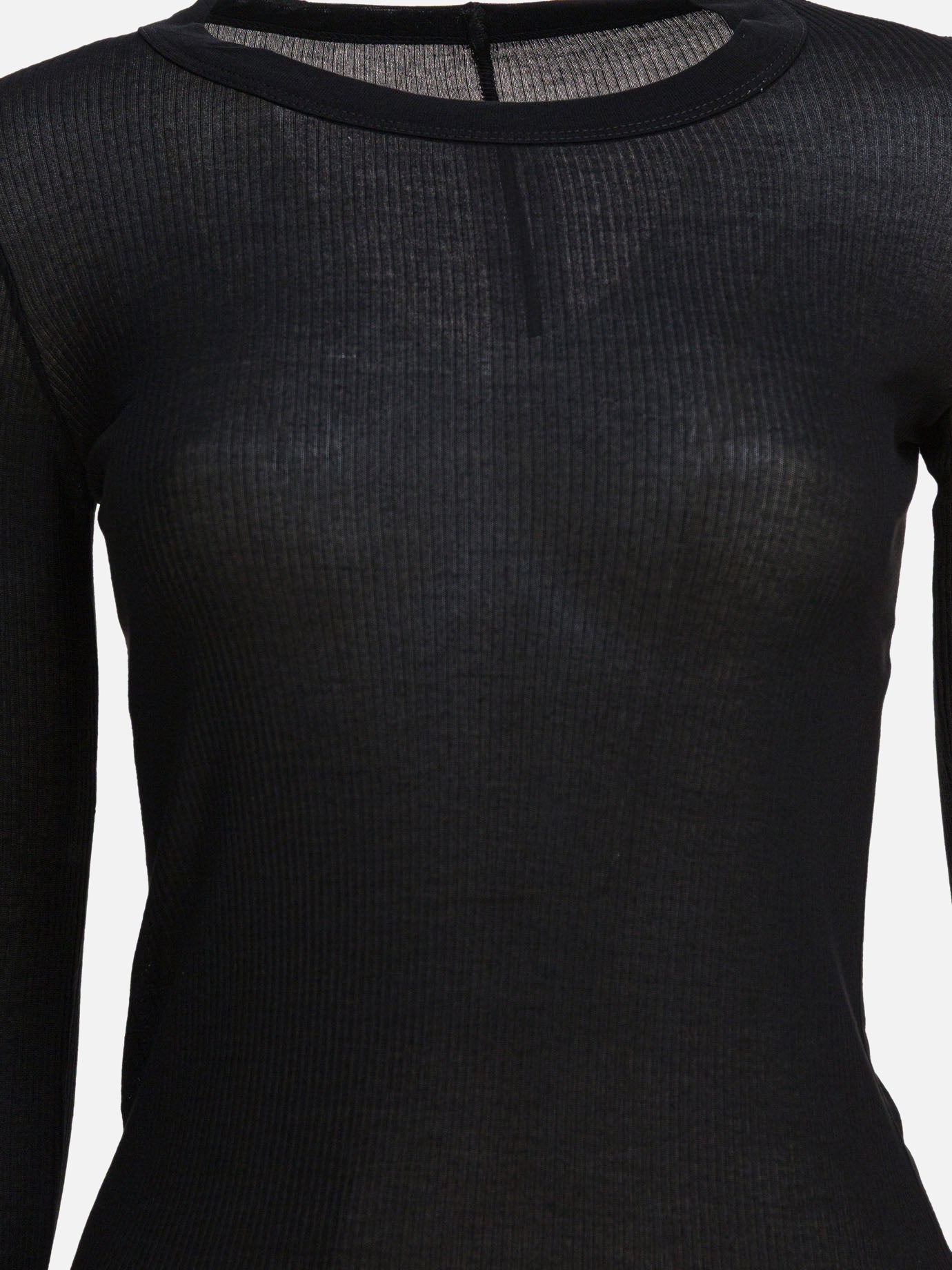 T-shirt girocollo Solid colour  Nero - Rick Owens Donna | PDP | VIETTI Online Store | thumbnail_3