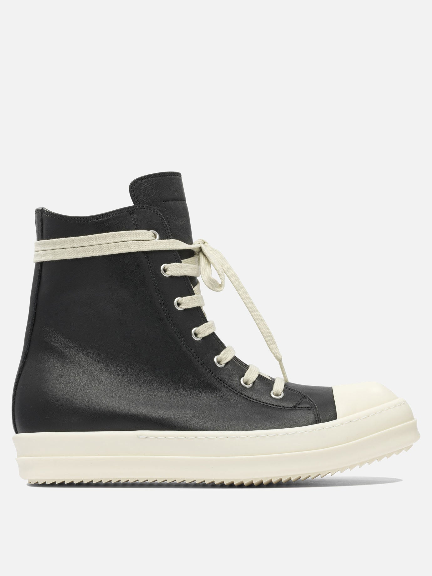 Sneaker alte 100% leather - 100% rubber  Nero - Rick Owens Uomo | PDP | VIETTI Online Store | thumbnail