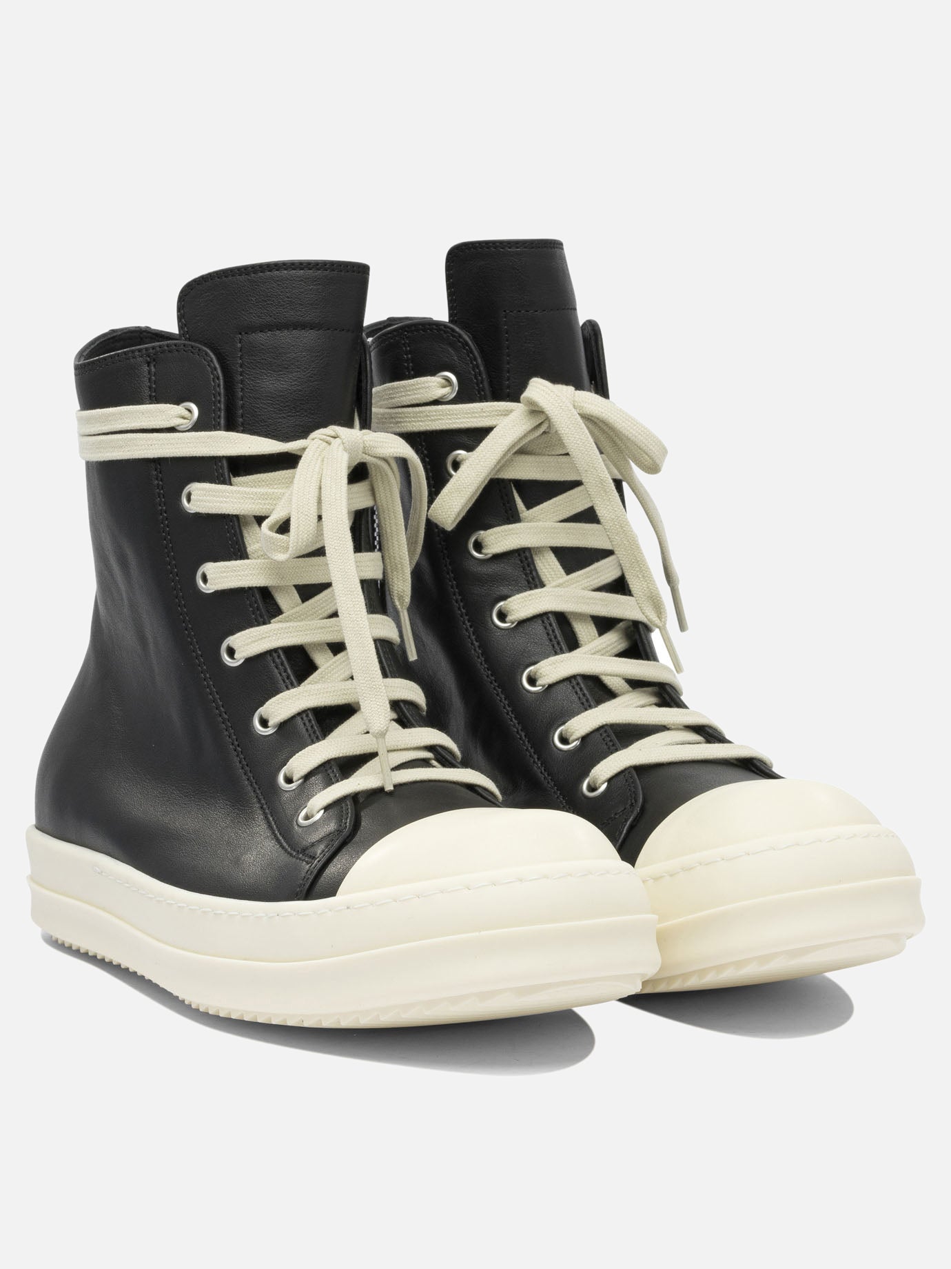 Sneaker alte 100% leather - 100% rubber  Nero - Rick Owens Uomo | PDP | VIETTI Online Store | thumbnail_2