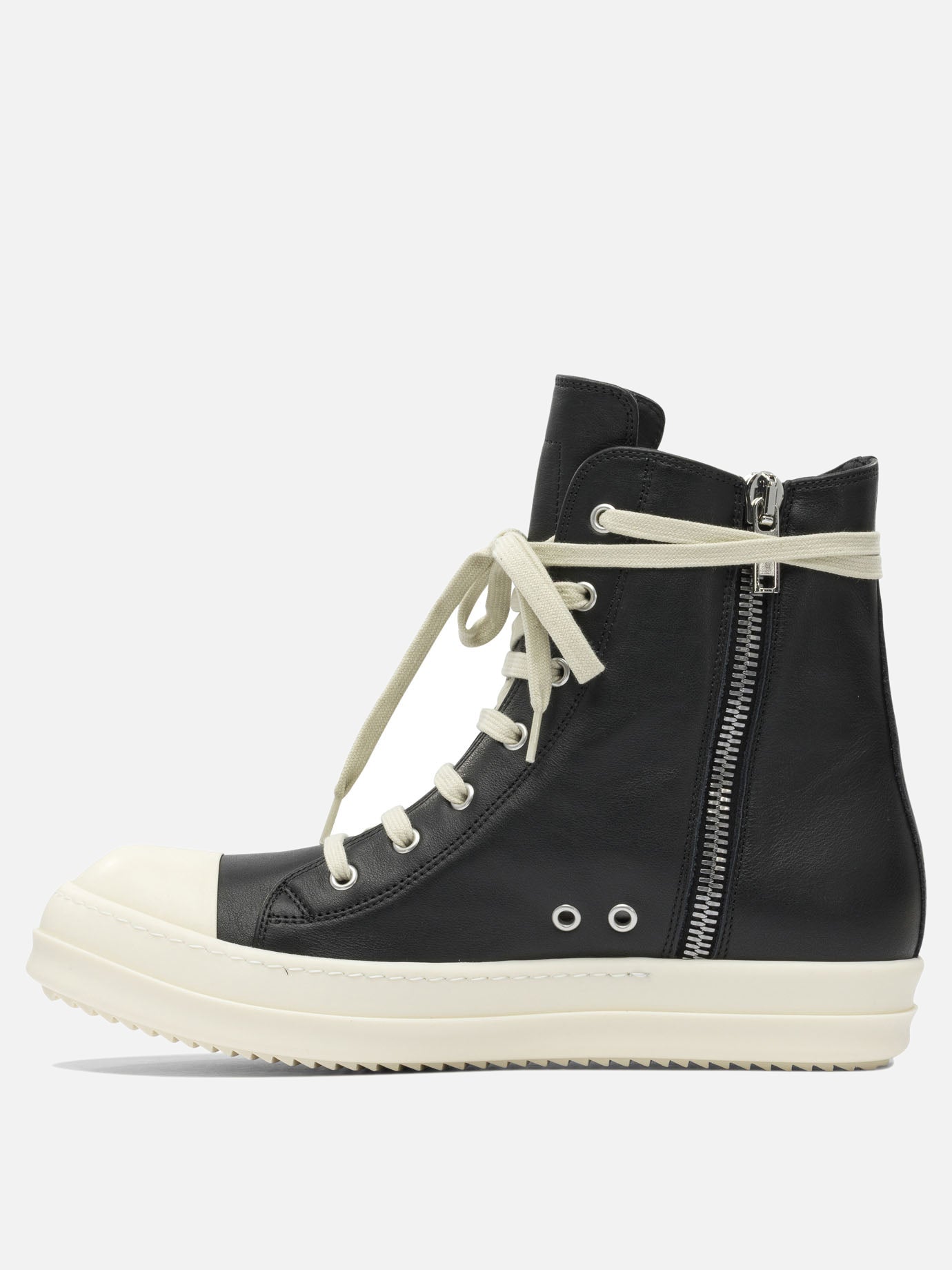 Sneaker alte 100% leather - 100% rubber  Nero - Rick Owens Uomo | PDP | VIETTI Online Store | thumbnail_3
