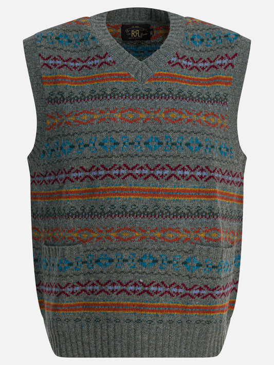 Vests Textured knit  Blue - RRL by Ralph Lauren Men | PDP | VIETTI Online Store 

