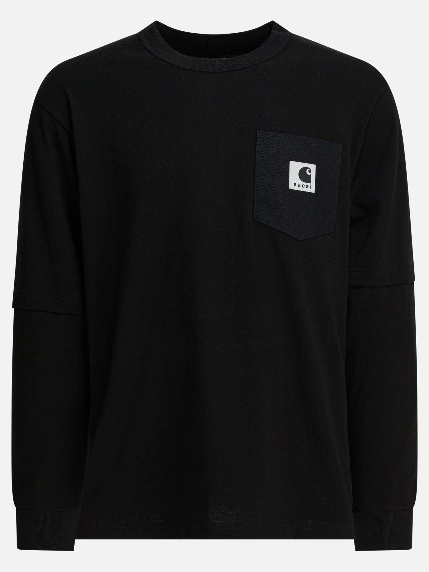 Crewneck t-shirts Logo  Black - Sacai Men | PDP | VIETTI Online Store | thumbnail