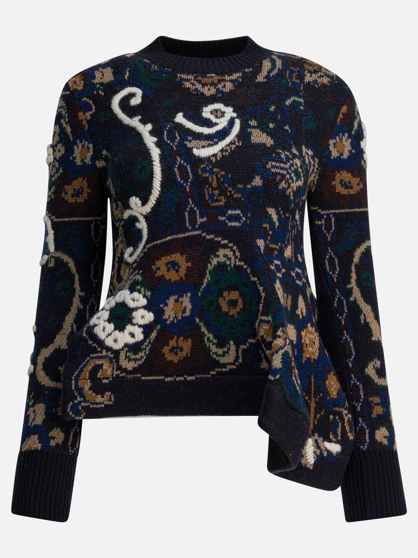 Crewneck sweaters Floral  Blue - Sacai Women | PDP | VIETTI Online Store | thumbnail