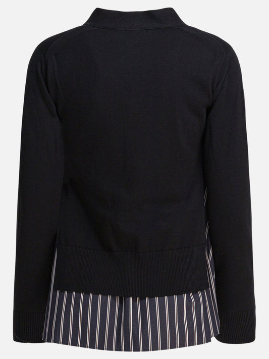 Sacai Cardigan in cotone 12877611_1 Black 2
