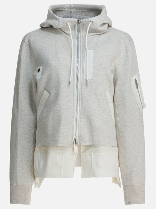 Felpe con zip Solid colour  Grigio - Sacai Donna | PDP | VIETTI Online Store 
