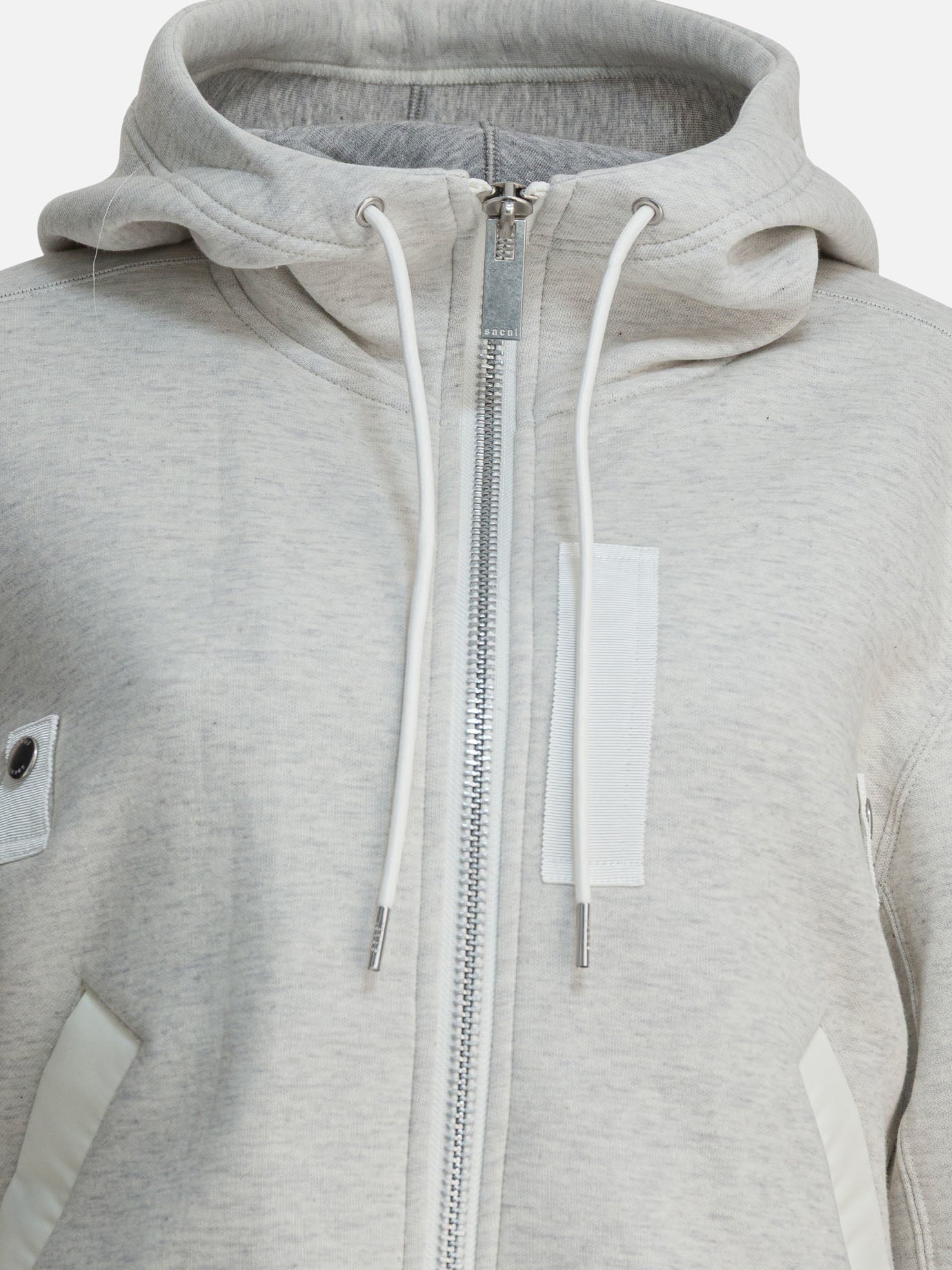 Felpe con zip Solid colour  Grigio - Sacai Donna | PDP | VIETTI Online Store | thumbnail_3