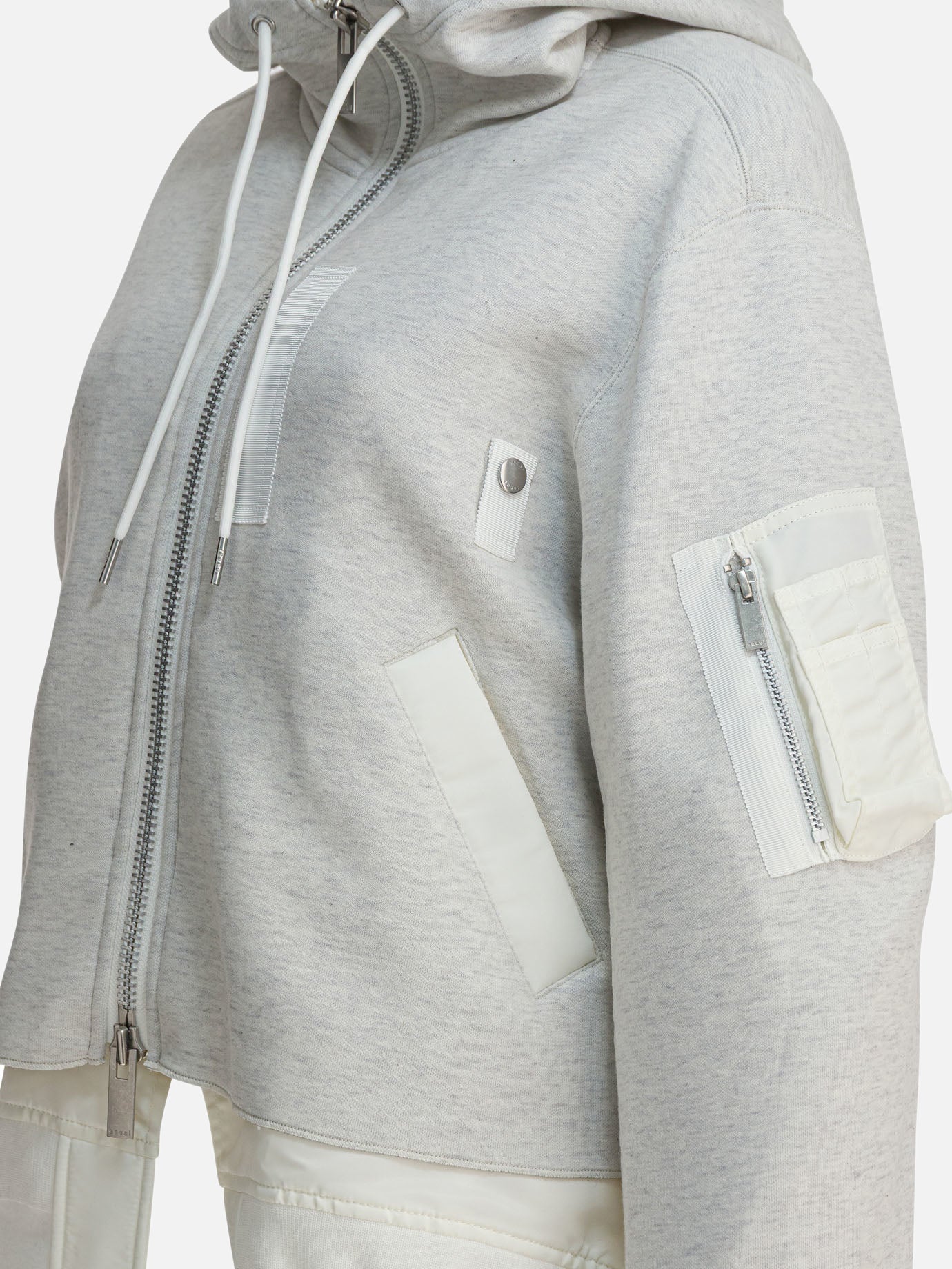 Felpe con zip Solid colour  Grigio - Sacai Donna | PDP | VIETTI Online Store | Zoom-Modal_4
