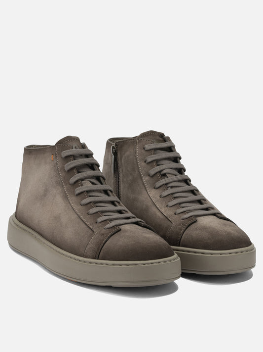 High top sneakers 100% suede - 100% rubber  Beige - Santoni Men | PLP | VIETTI Online Store | 2
