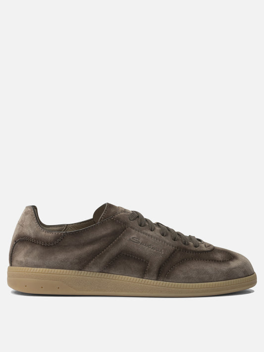 Sneaker basse 100% suede - 100% rubber  Marrone - Santoni Uomo | VIETTI Online Store 
