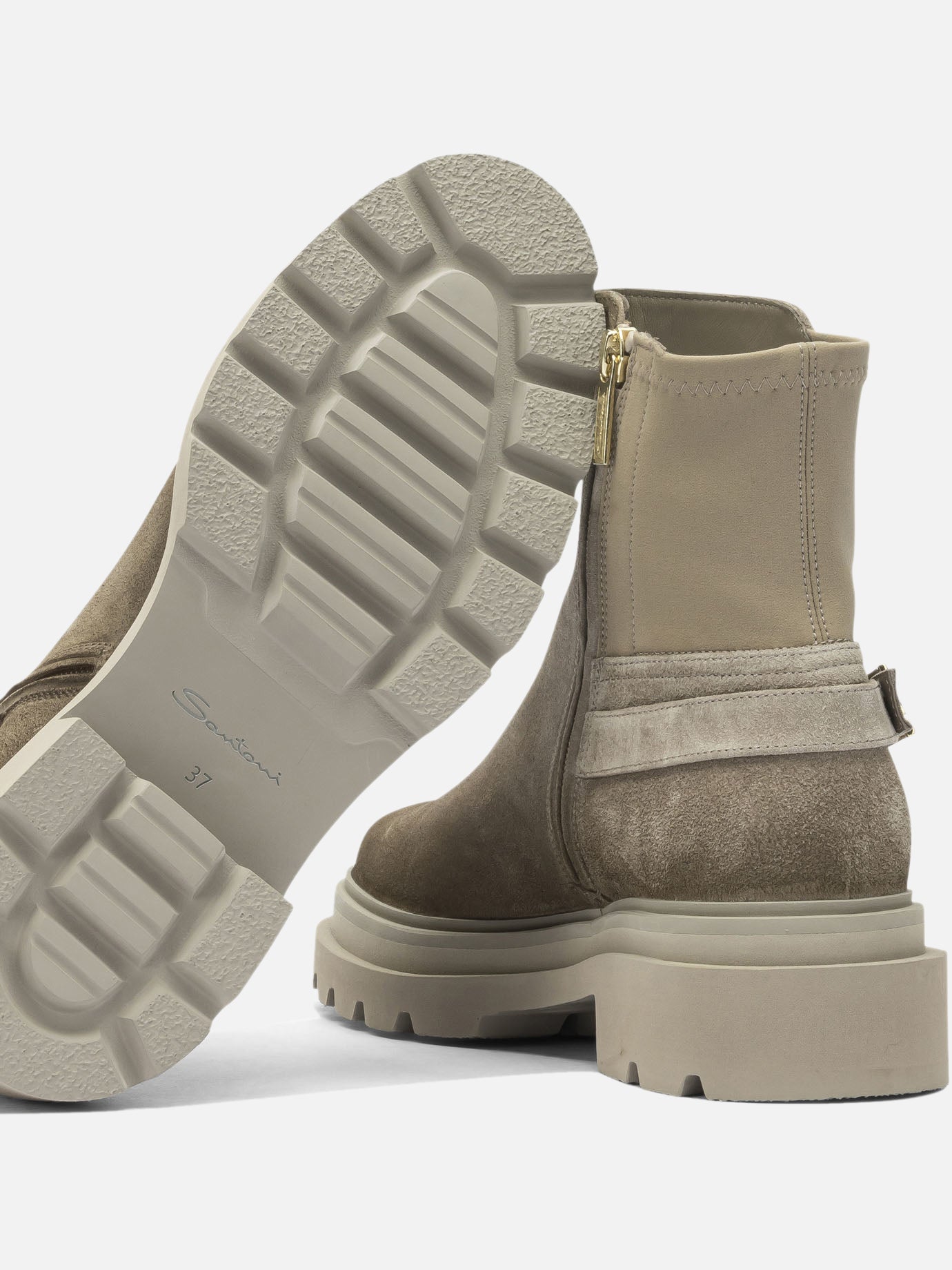 Zipped boots 100% suede - 100% rubber  Beige - Santoni Women | PDP | VIETTI Online Store | thumbnail_5