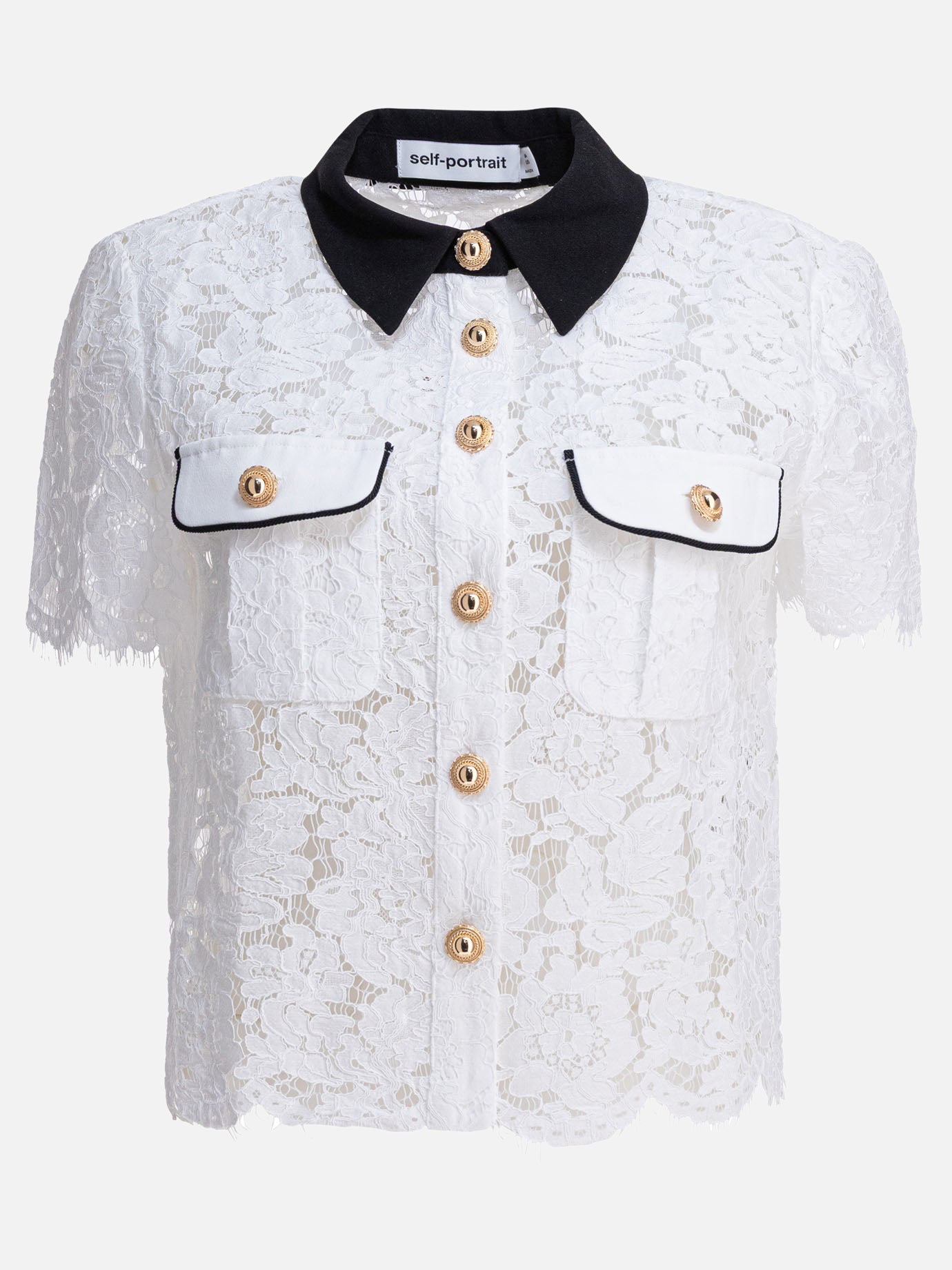 Casual shirts Solid colour  White - Self-portrait Women | PDP | VIETTI Online Store | thumbnail