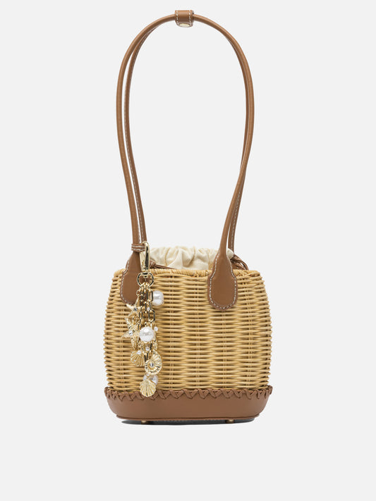 Mini bags 100% rattan  Brown - Self-portrait Women | PDP | VIETTI Online Store 
