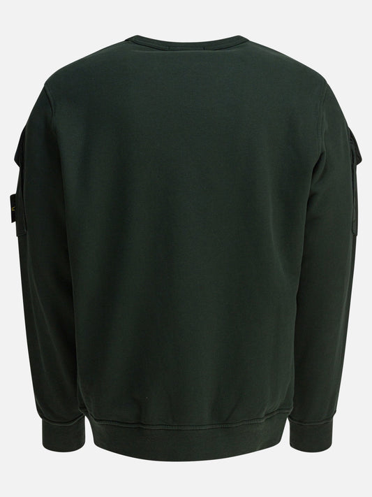 Stone Island Felpa in cotone felpato biologico 24095372_M Green 2