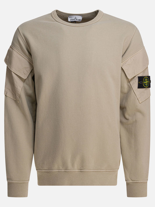 Stone Island Felpa in cotone felpato biologico 27348066_M Beige 1