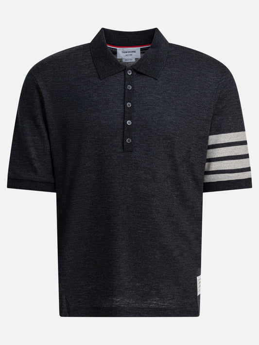 Polo shirts with buttons Logo  Grey - Thom Browne Men | VIETTI Online Store 
