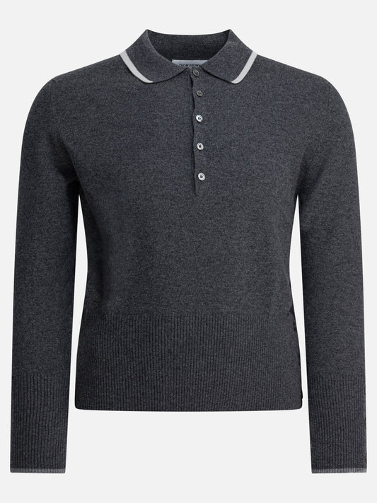 Polo shirts with buttons Logo  Black - Thom Browne Men | VIETTI Online Store 

