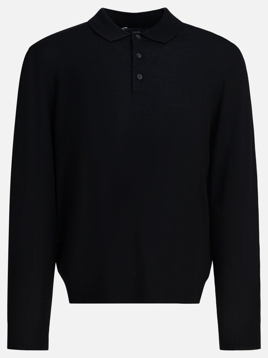 Polo con bottoni Solid colour  Nero - Vince Uomo | VIETTI Online Store 
