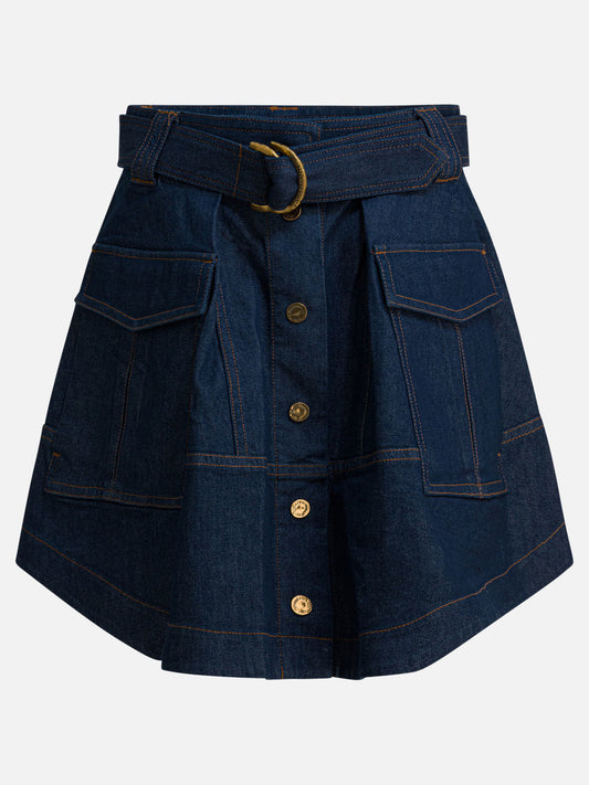 Miniskirts Denim  Blue - Zimmermann Women | VIETTI Online Store 
